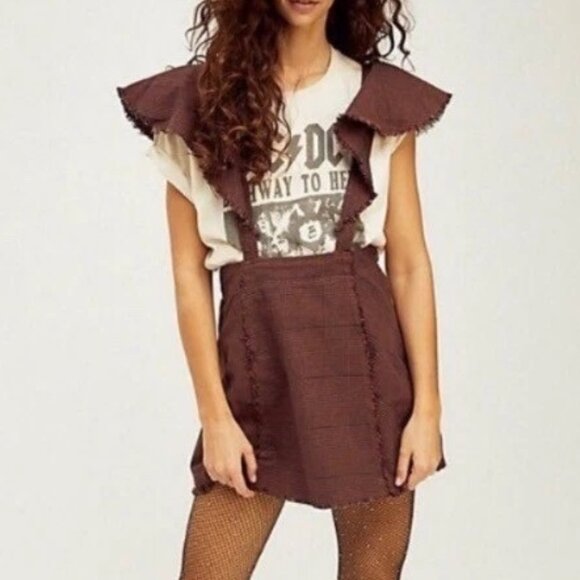 Free People Dresses & Skirts - FREE PEOPLE Rowan Plaid Pinafore Skirt, Size 2